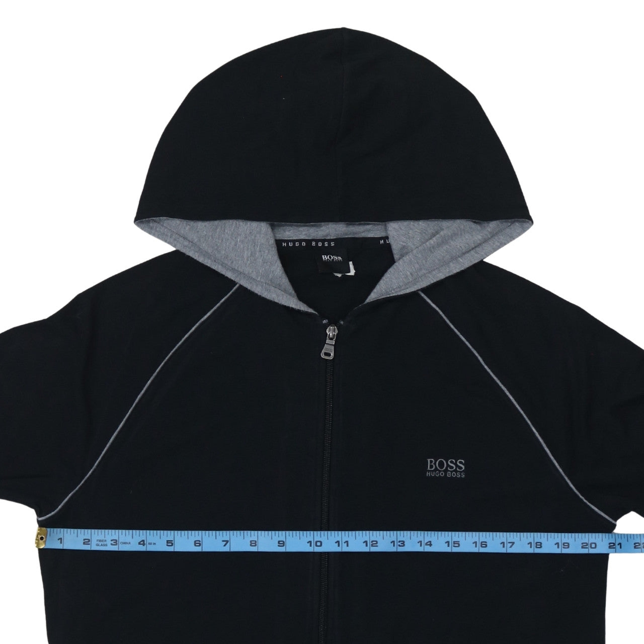 Hugo Boss Men's Black Full Zip Hoodie Size M Regular Fit