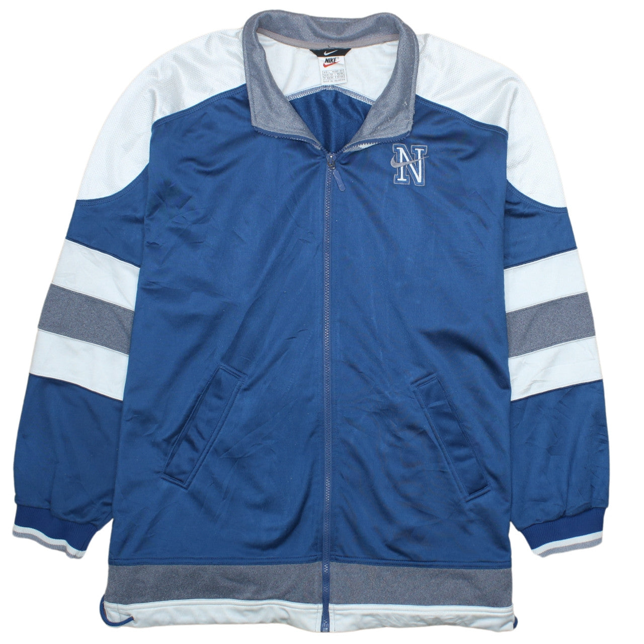 Nike Men's Blue L Track Jacket Full Zip Colourblock Sportswear