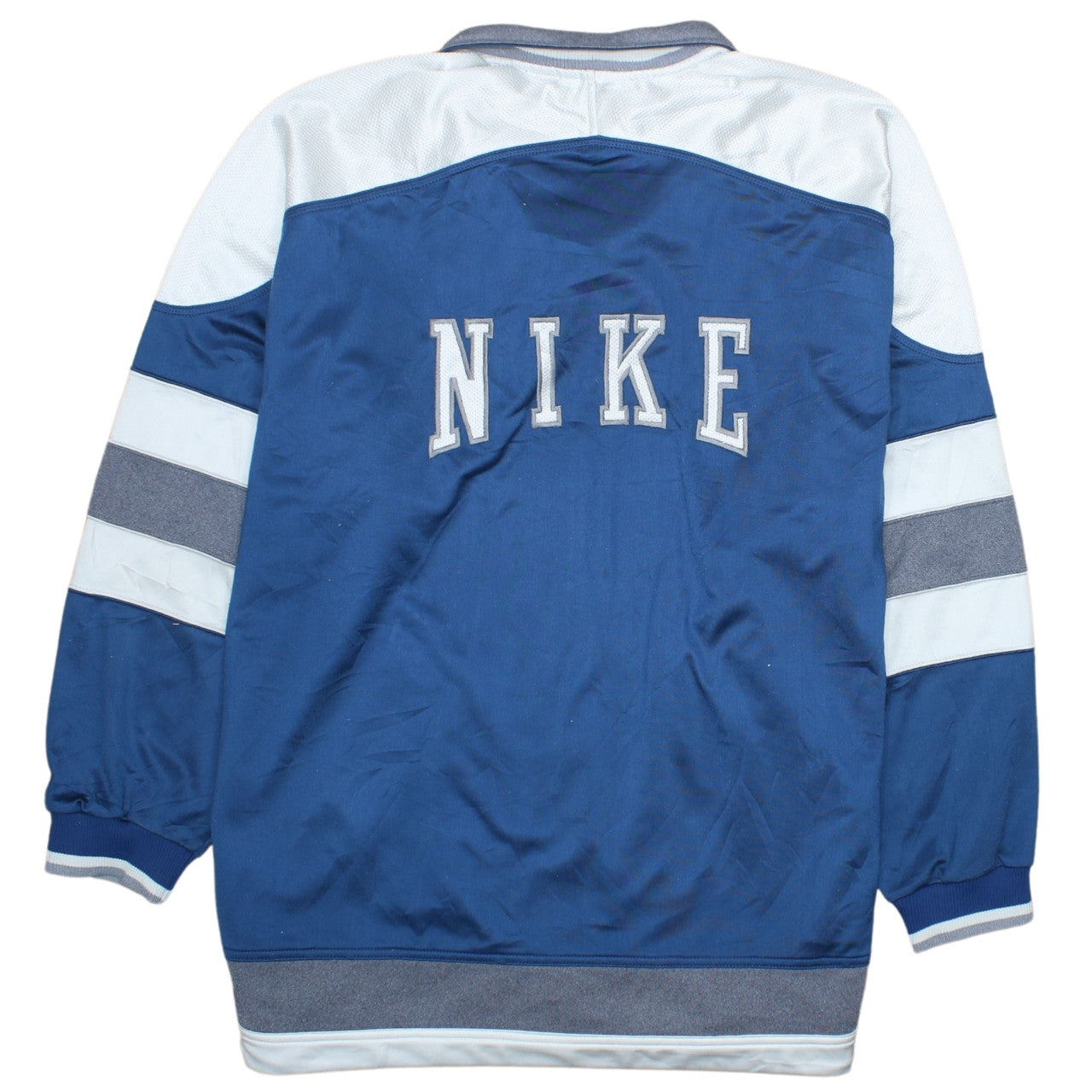 Nike Men's Blue L Track Jacket Full Zip Colourblock Sportswear