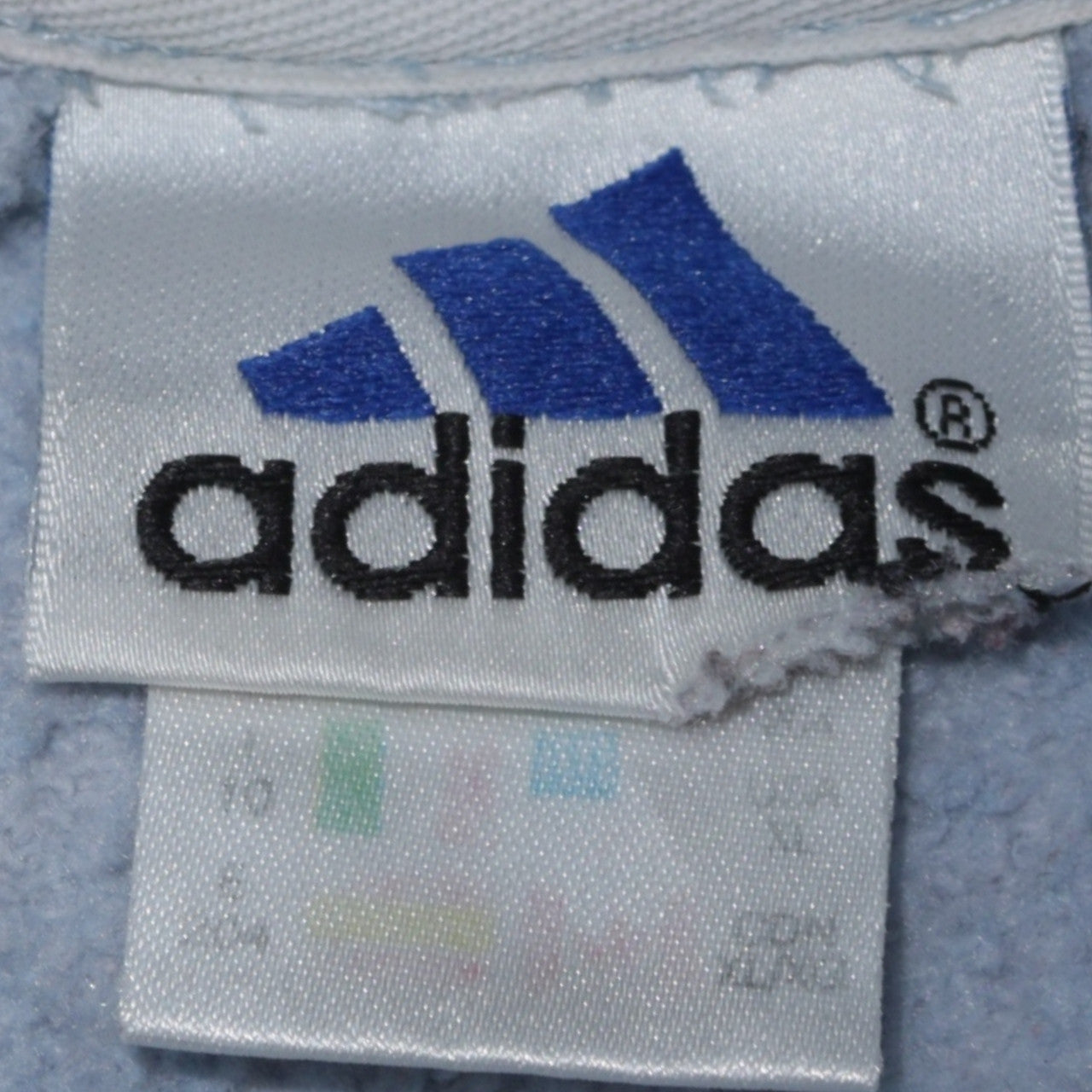 Adidas Mens Blue Colourblock Logo Sweatshirt Size L Vintage Pullover