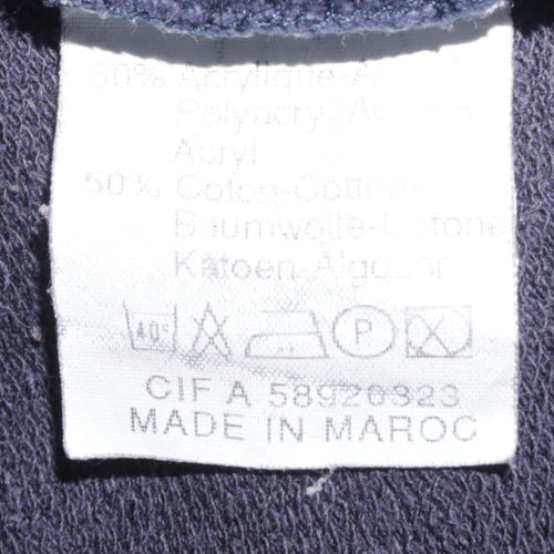 Adidas Mens Blue Colourblock Logo Sweatshirt Size L Vintage Pullover