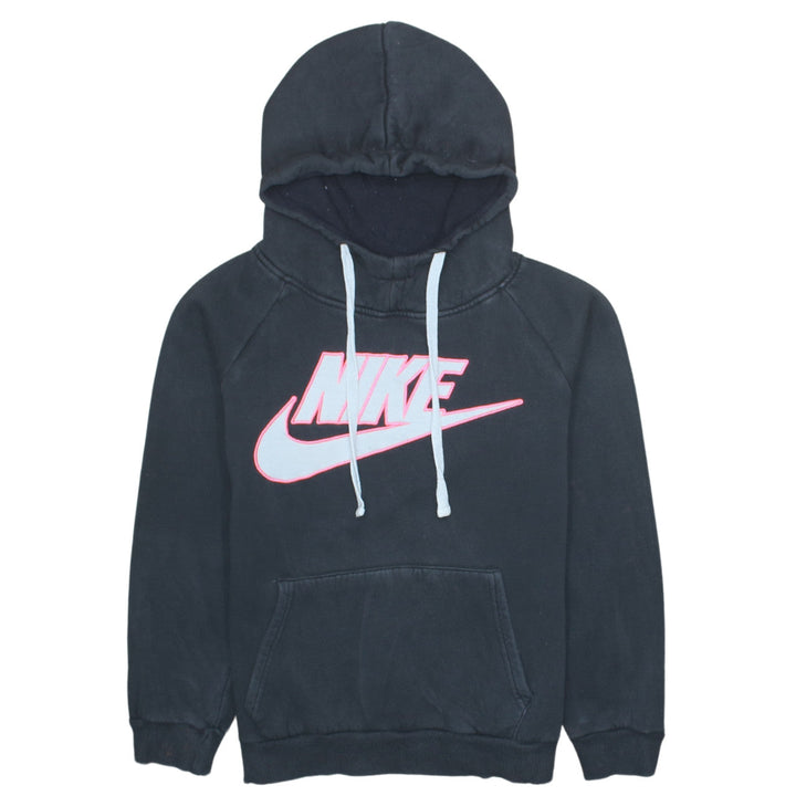Nike Girls Black XL Pullover Hoodie with Logo Graphic Print Fleece