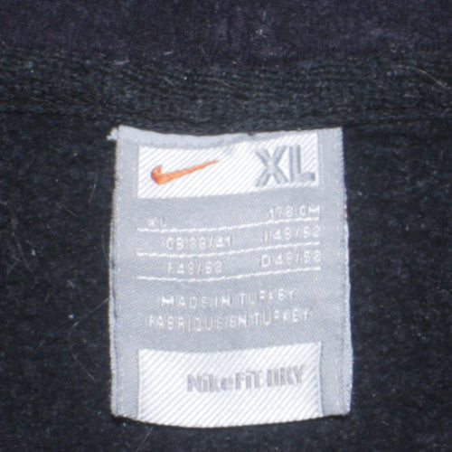 Nike Girls Black XL Pullover Hoodie with Logo Graphic Print Fleece