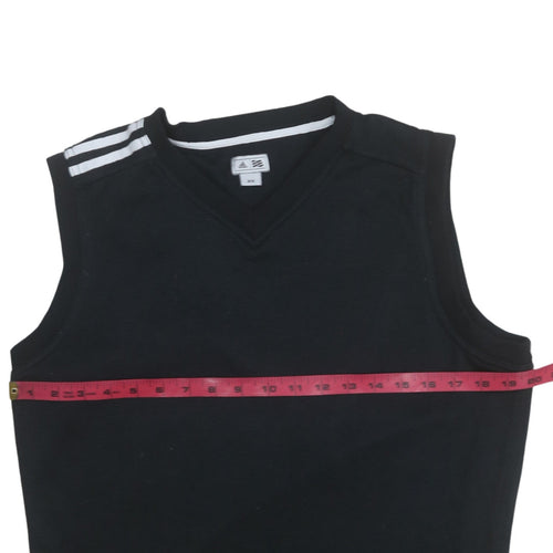 Adidas Men's Black Sleeveless V-Neck Sports Vest Sweatshirt M