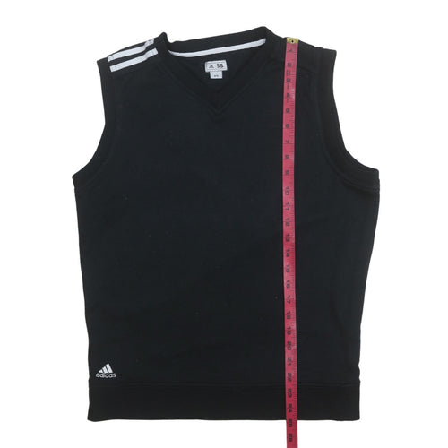 Adidas Men's Black Sleeveless V-Neck Sports Vest Sweatshirt M
