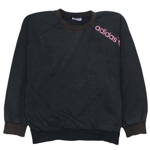Adidas Boys Black Pullover Sweatshirt 16 Years Retro Logo Fleece