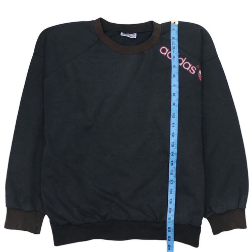 Adidas Boys Black Pullover Sweatshirt 16 Years Retro Logo Fleece