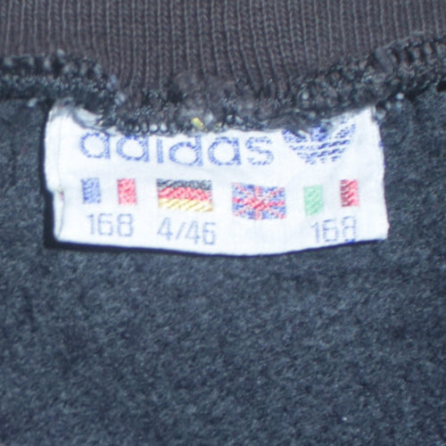 Adidas Boys Black Pullover Sweatshirt 16 Years Retro Logo Fleece