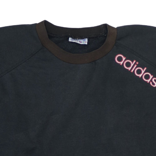 Adidas Boys Black Pullover Sweatshirt 16 Years Retro Logo Fleece