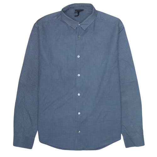 Emporio Armani Men's Blue Slim Fit Long Sleeve Cotton Shirt Size L