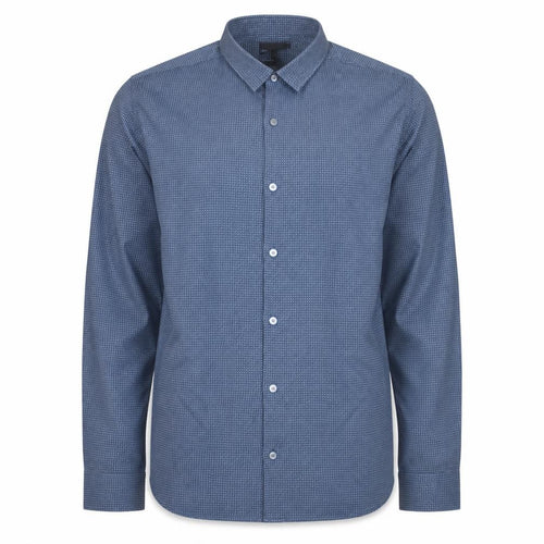Emporio Armani Men's Blue Slim Fit Long Sleeve Cotton Shirt Size L