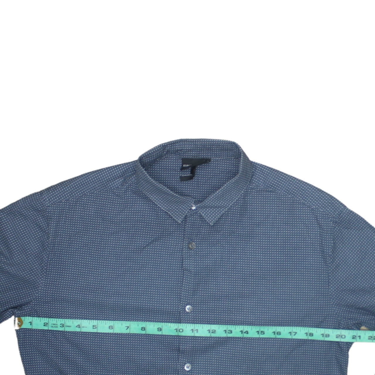 Emporio Armani Men's Blue Slim Fit Long Sleeve Cotton Shirt Size L