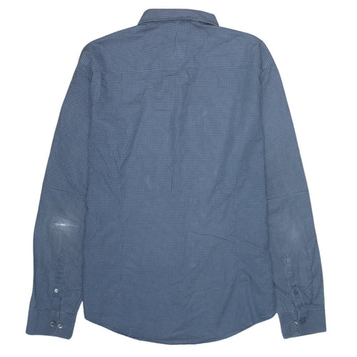 Emporio Armani Men's Blue Slim Fit Long Sleeve Cotton Shirt Size L