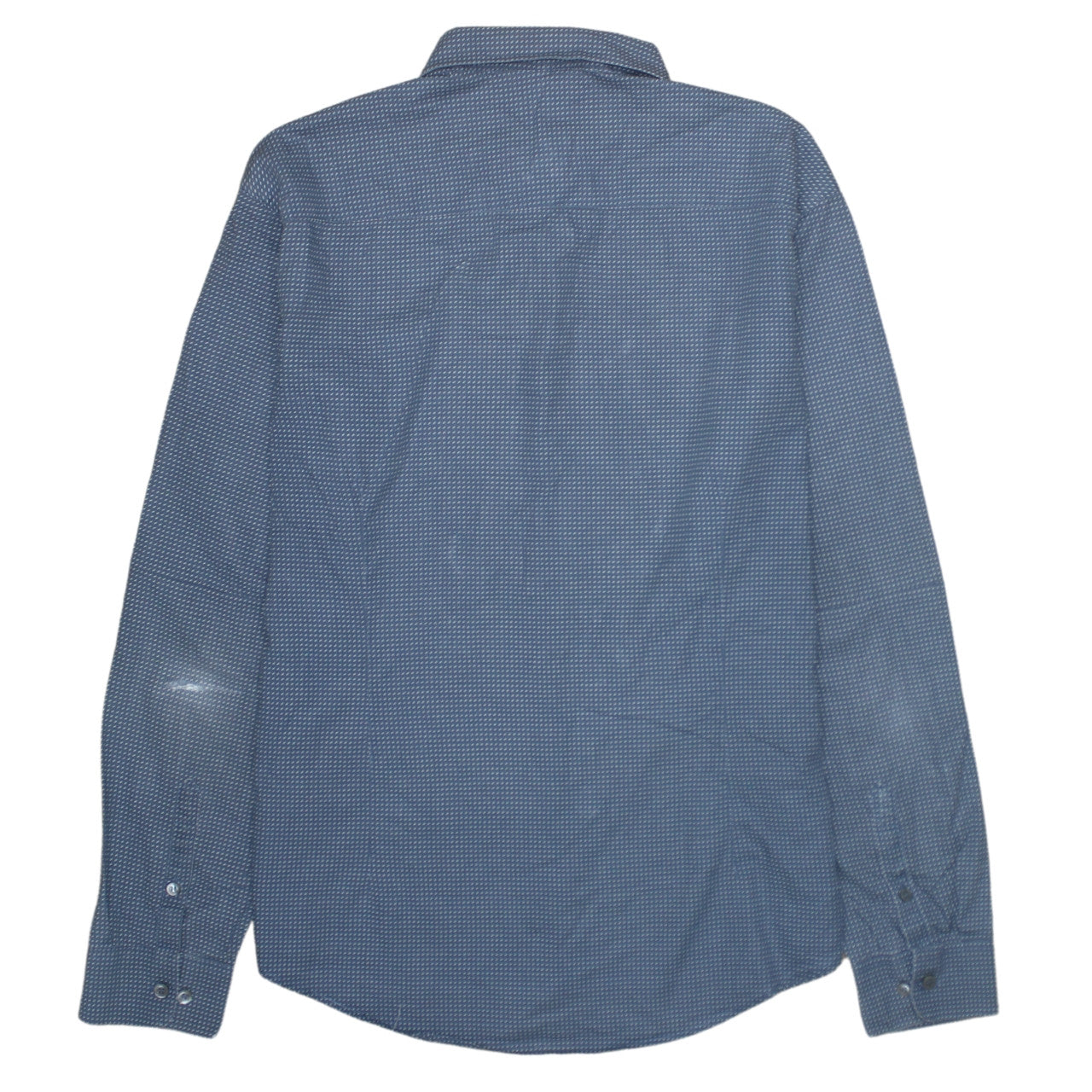Emporio Armani Men's Blue Slim Fit Long Sleeve Cotton Shirt Size L