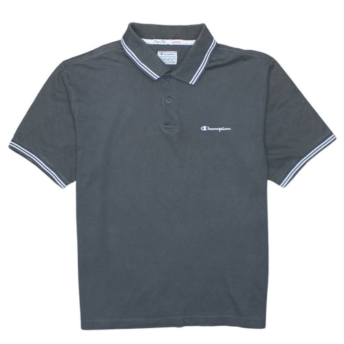 Champion Men's Black Polo Shirt Size L Short Sleeve Cotton