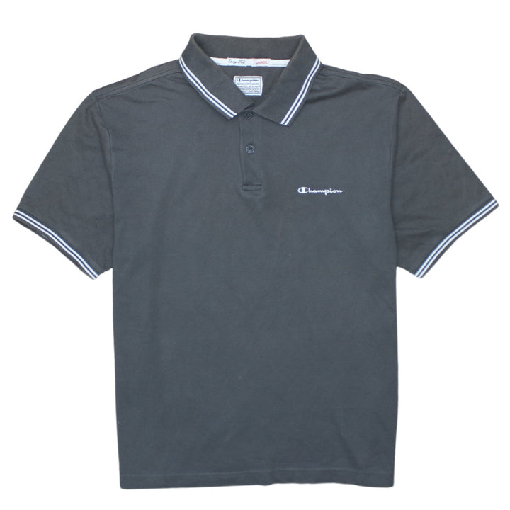 Champion Men's Black Polo Shirt Size L Short Sleeve Cotton