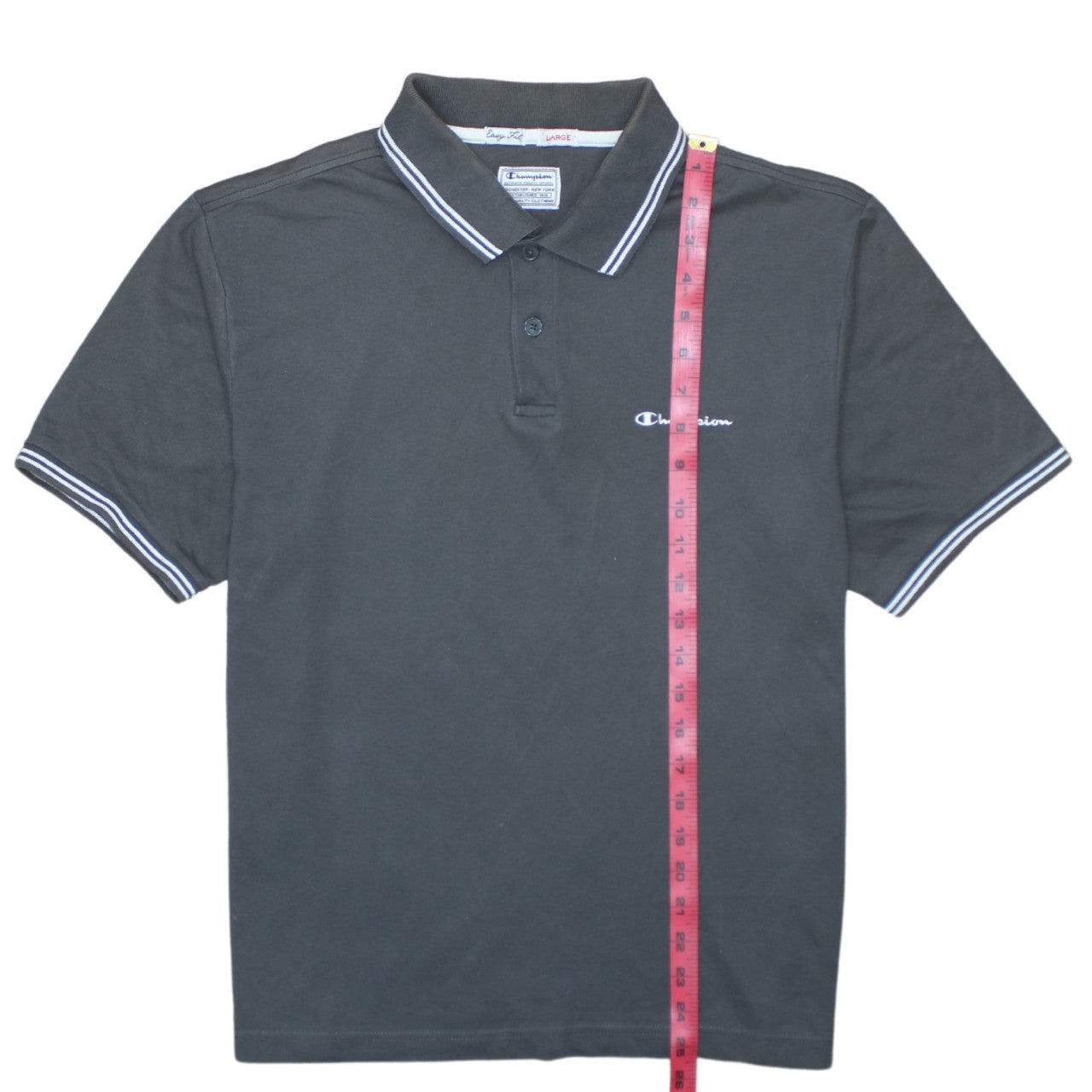 Champion Men's Black Polo Shirt Size L Short Sleeve Cotton