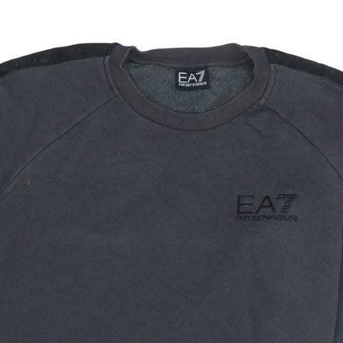 Emporio Armani EA7 Men's Black Crew Neck Sweatshirt Size M