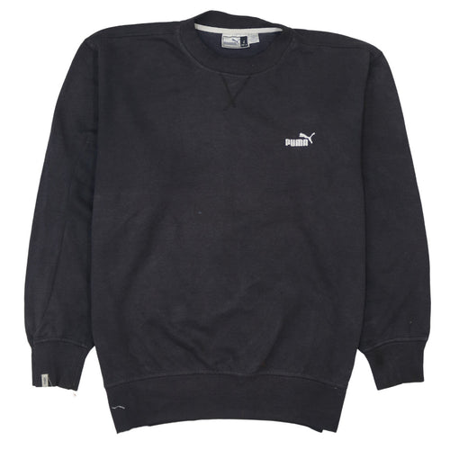 Puma Mens Black L Pullover Sweatshirt Crew Neck Fleece