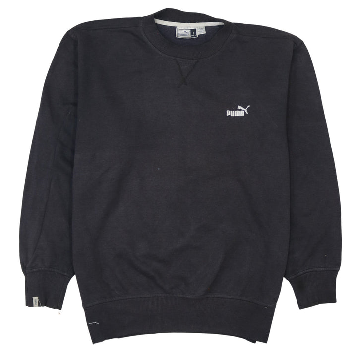 Puma Mens Black L Pullover Sweatshirt Crew Neck Fleece