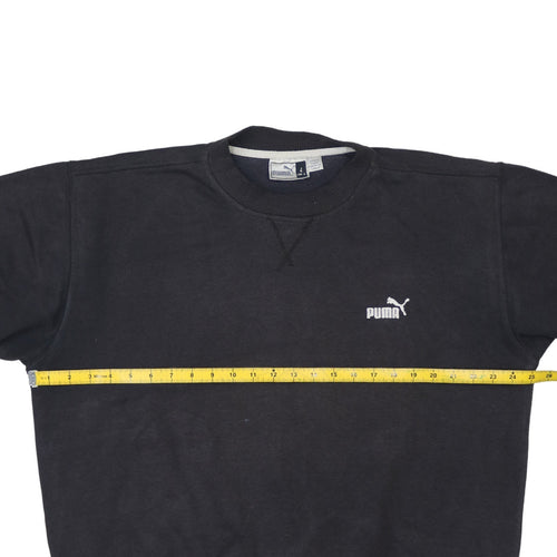 Puma Mens Black L Pullover Sweatshirt Crew Neck Fleece