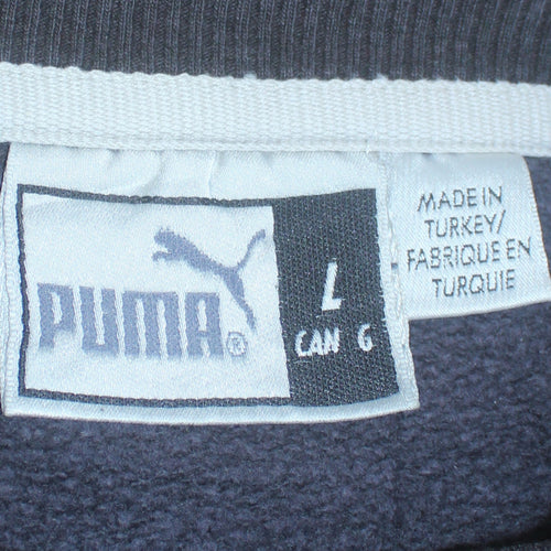 Puma Mens Black L Pullover Sweatshirt Crew Neck Fleece