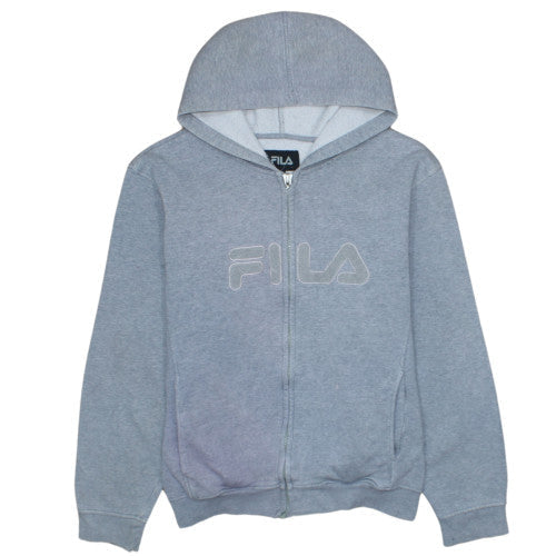 FILA Womens Grey Full Zip Hoodie XXL Classic Casual Sweatshirt