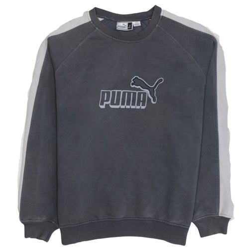 Puma Mens Grey Logo Pullover Sweatshirt L Regular Fit