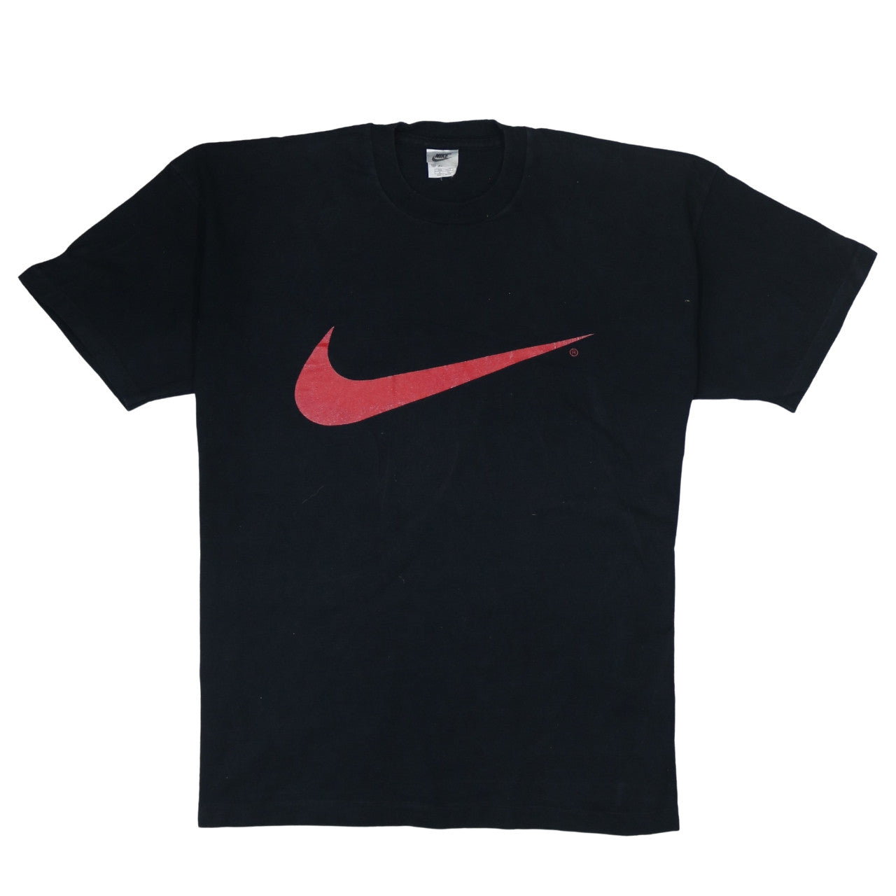 Nike Men's Black XL Vintage Red Swoosh Logo Graphic T-Shirt