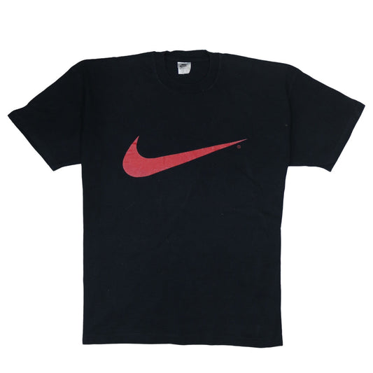 Nike Men's Black XL Vintage Red Swoosh Logo Graphic T-Shirt