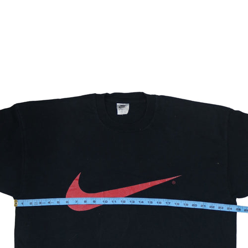 Nike Men's Black XL Vintage Red Swoosh Logo Graphic T-Shirt
