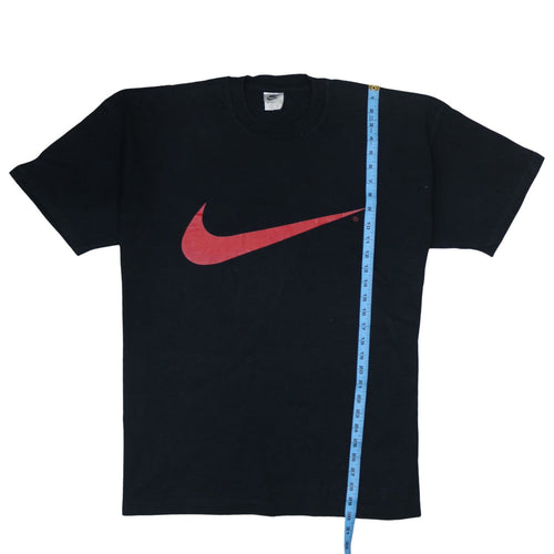 Nike Men's Black XL Vintage Red Swoosh Logo Graphic T-Shirt