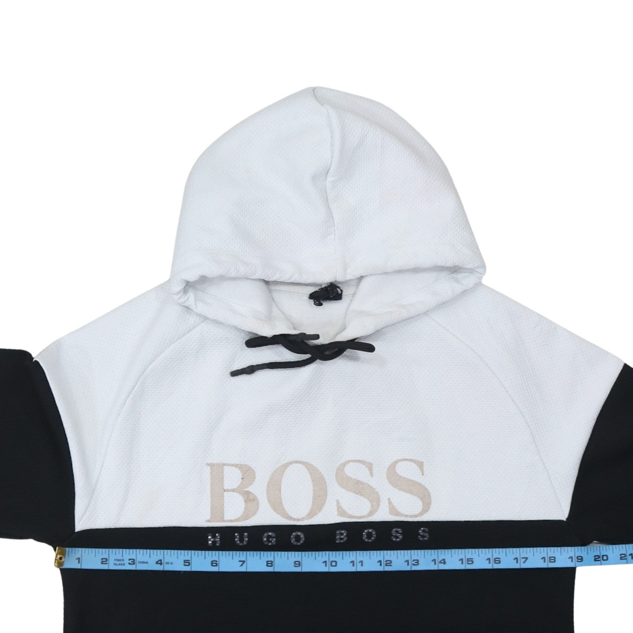 Hugo Boss Men's Black & White Logo Pullover Hoodie Size S