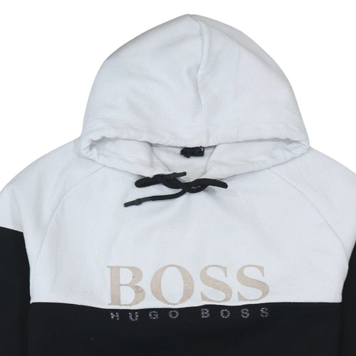 Hugo Boss Men's Black & White Logo Pullover Hoodie Size S