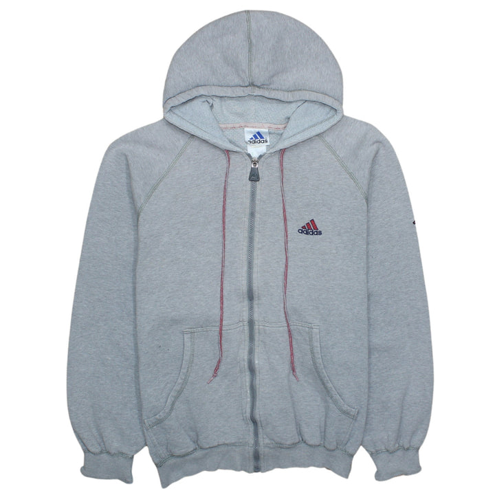 Adidas Men's Grey Full Zip Hoodie M Logo Sportswear Sweatshirt