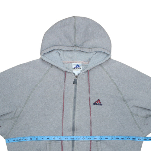 Adidas Men's Grey Full Zip Hoodie M Logo Sportswear Sweatshirt
