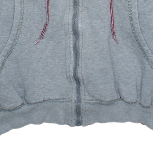 Adidas Men's Grey Full Zip Hoodie M Logo Sportswear Sweatshirt