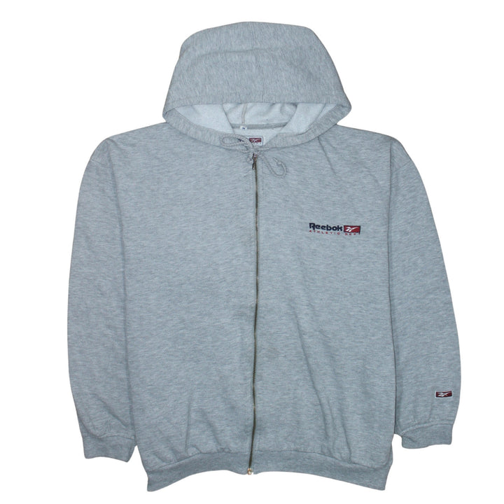 Reebok Women’s Grey Full Zip Hoodie Medium Athletic Dept Logo
