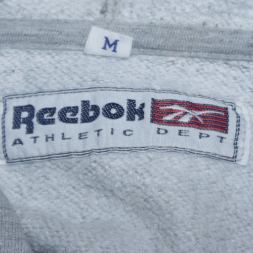 Reebok Women’s Grey Full Zip Hoodie Medium Athletic Dept Logo