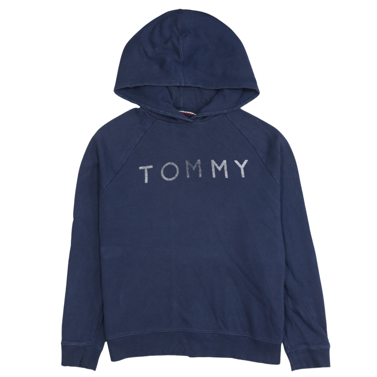 Tommy Hilfiger Womens Navy Blue Pullover Hoodie XL Cotton Logo