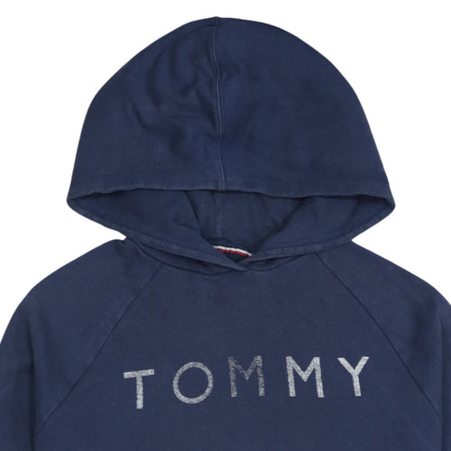 Tommy Hilfiger Womens Navy Blue Pullover Hoodie XL Cotton Logo