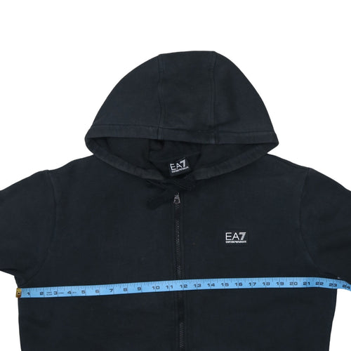Emporio Armani EA7 Womens Black Full Zip Hoodie XL Relaxed Fit