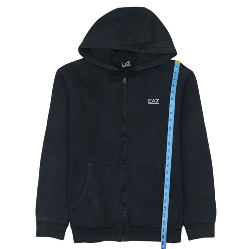 Emporio Armani EA7 Womens Black Full Zip Hoodie XL Relaxed Fit