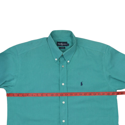 Ralph Lauren Men's Green Long Sleeve Button-Down Cotton Shirt L