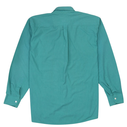 Ralph Lauren Men's Green Long Sleeve Button-Down Cotton Shirt L