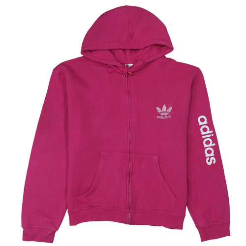 Adidas Women’s Pink Full Zip Hoodie Size 2XL Logo Print Casual