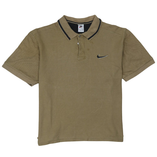 Nike Men’s Brown Cotton Short Sleeve Polo Shirt L