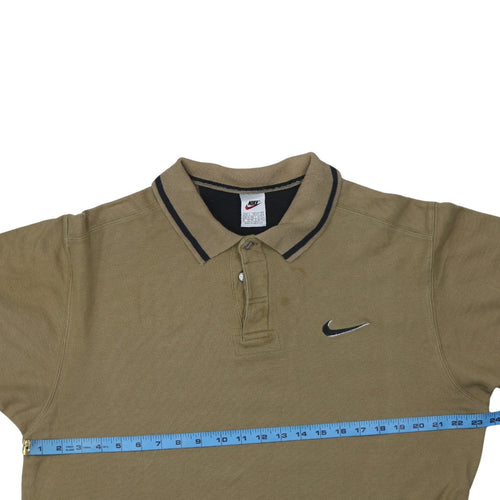Nike Men’s Brown Cotton Short Sleeve Polo Shirt L
