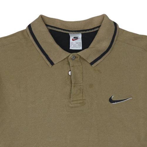 Nike Men’s Brown Cotton Short Sleeve Polo Shirt L