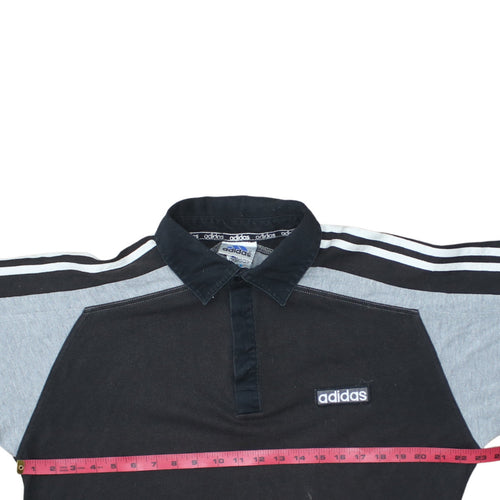 Adidas Men's Black Long Sleeve Collared Sports T-Shirt Size M